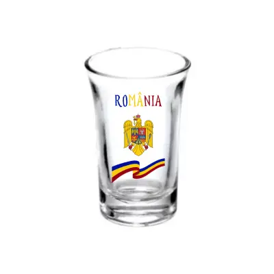 Romania stema si steag, set 6 pahare shout, model 54bs